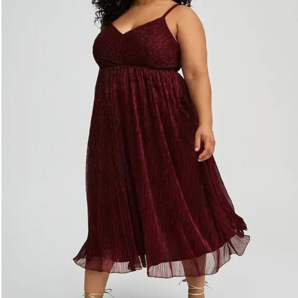 NWT Torrid Tea Length Burgundy Dress 4x/16 - Picture 1 of 4